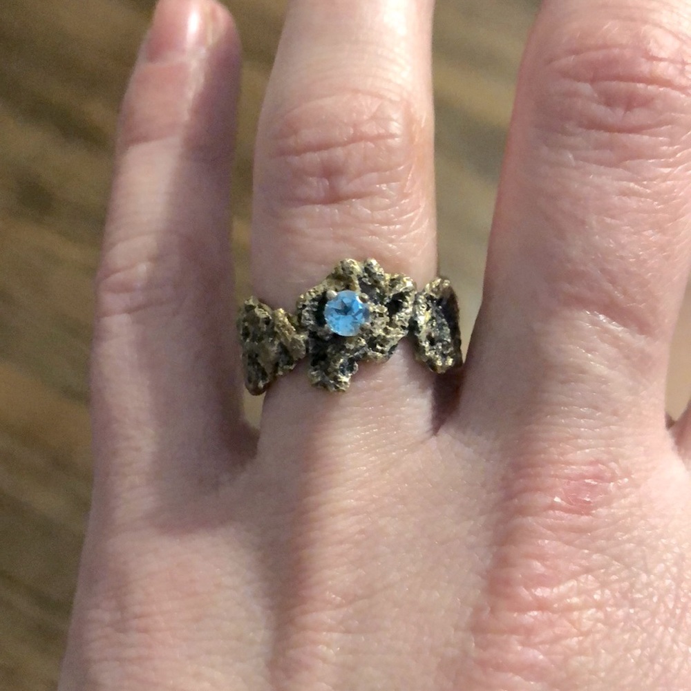 Aquamarine “coral” ring 7.5